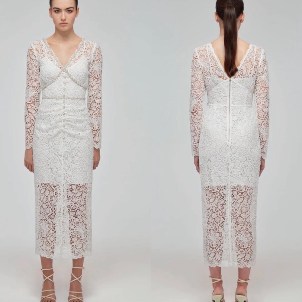 Self-portrait Lace crystal dress